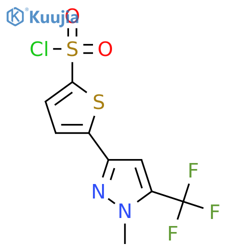 5-(1-Methyl-5-(trifluoromethyl)-1H-pyrazol-3-yl)thiophene-2-sulfonyl chloride structure