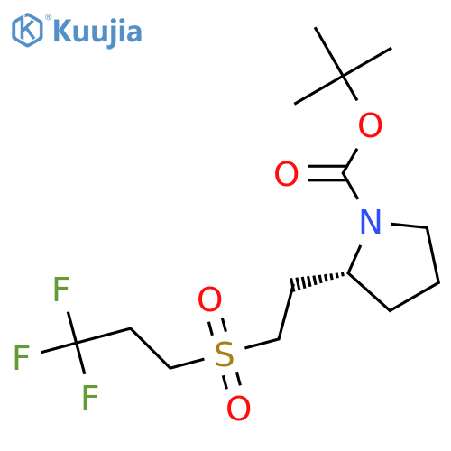 tert-butyl (2R)-2-[2-(3,3,3-trifluoropropanesulfonyl)ethyl]pyrrolidine-1-carboxylate structure
