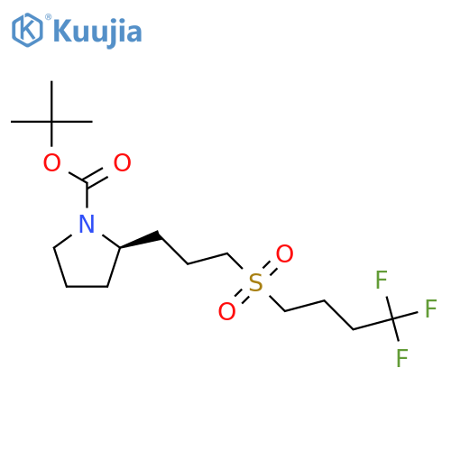tert-butyl (2R)-2-[3-(4,4,4-trifluorobutanesulfonyl)propyl]pyrrolidine-1-carboxylate structure