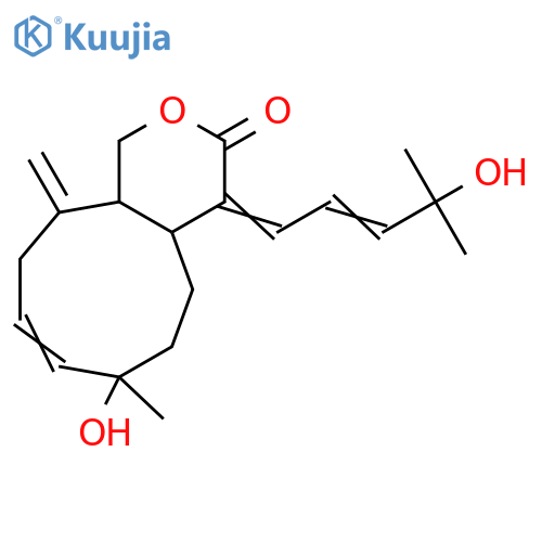 Cyclonona[c]pyran-3(1H)-one,4,4a,5,6,7,10,11,11a-octahydro-7-hydroxy-4-[(2E)-4-hydroxy-4-methyl-2-pentenylidene]-7-methyl-11-methylene-,(4E,4aR,7R,8Z,11aS)-rel-(+)- (9CI) structure