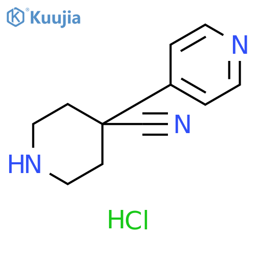 4-(4-pyridyl)piperidine-4-carbonitrile;hydrochloride structure