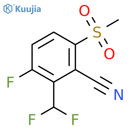 Benzonitrile, 2-(difluoromethyl)-3-fluoro-6-(methylsulfonyl)- structure