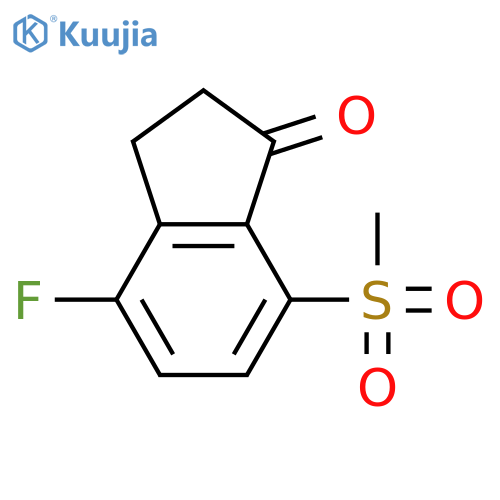 4-fluoro-7-methanesulfonyl-2,3-dihydro-1H-inden-1-one structure