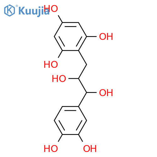 1-(3,4-Dihydroxyphenyl)-3-(2,4,6-trihydroxyphenyl)-1,2-propanediol; (1R,2S)-form structure