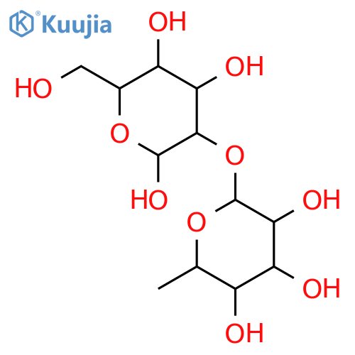 b-D-Galactopyranose, 2-O-(6-deoxy-a-L-galactopyranosyl)- structure