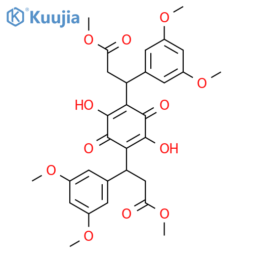 Methyl 3-(3,5-dimethoxyphenyl)-3-[4-[1-(3,5-dimethoxyphenyl)-3-methoxy-3-oxopropyl]-2,5-dihydroxy-3,6-dioxocyclohexa-1,4-dien-1-yl]propanoate structure
