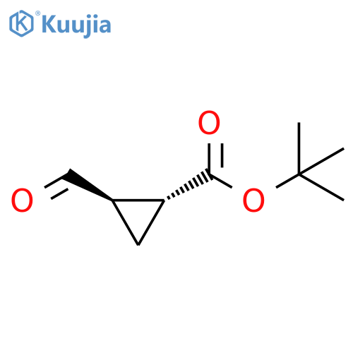 rac-tert-butyl (1R,2R)-2-formylcyclopropane-1-carboxylate, trans structure