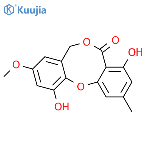 5H,7H-Dibenzo[b,g][1,5]dioxocin-5-one, 4,11-dihydroxy-9-methoxy-2-methyl- structure