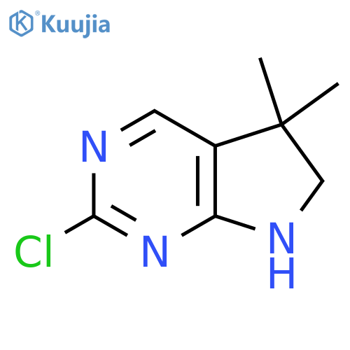 2-chloro-5,5-dimethyl-5H,6H,7H-pyrrolo[2,3-d]pyrimidine structure