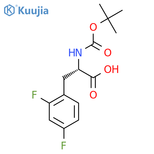 (2S)-2-{(tert-butoxy)carbonylamino}-3-(2,4-difluorophenyl)propanoic acid structure