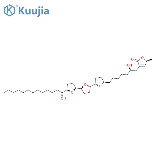2(5H)-Furanone, 3-[(2R)-7-[(2S,2'S,2''S,5R,5'S,5''R)-dodecahydro-5''-[(1R)-1-hydroxytridecyl][2,2':5',2''-terfuran]-5-yl]-2-hydroxyheptyl]-5-methyl-, (5S)- (9CI) structure