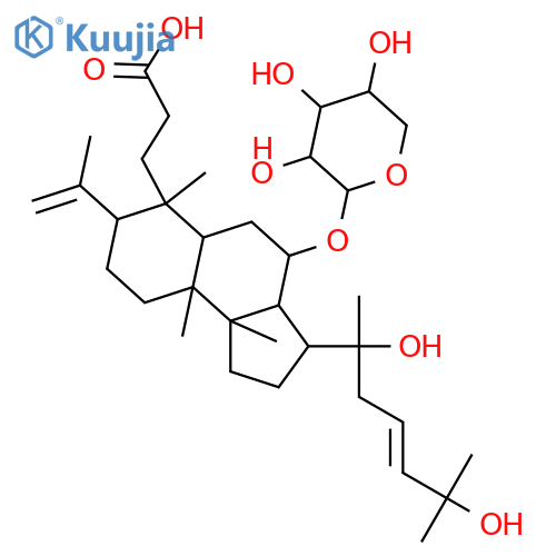 1H-Benz[e]indene-6-propanoic acid, 4-(α-L-arabinopyranosyloxy)-3-[(1S,3E)-1,5-dihydroxy-1,5-dimethyl-3-hexen-1-yl]dodecahydro-6,9a,9b-trimethyl-7-(1-methylethenyl)-, (3S,3aR,4R,5aR,6S,7S,9aR,9bR)- structure
