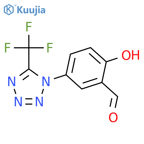 Benzaldehyde, 2-hydroxy-5-[5-(trifluoromethyl)-1H-tetrazol-1-yl]- structure