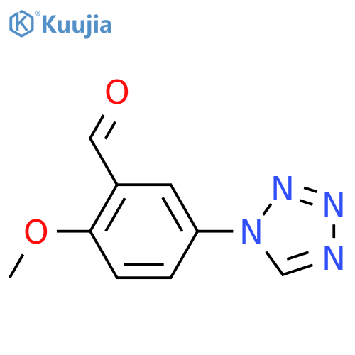 Benzaldehyde, 2-methoxy-5-(1H-tetrazol-1-yl)- structure