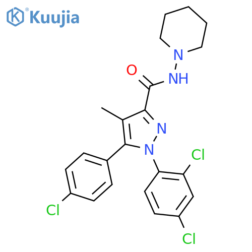 5-(4-Chlorophenyl)-1-(2,4-dichlorophenyl)-4-methyl-N-(piperidin-1-yl)-1H-pyrazole-3-carboxamide structure