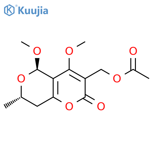 2H,5H-Pyrano[4,3-b]pyran-2-one, 3-[(acetyloxy)methyl]-7,8-dihydro-4,5-dimethoxy-7-methyl-, (5R,7S)-rel- structure