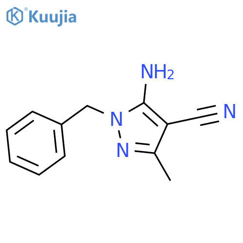5-amino-1-benzyl-3-methyl-1H-pyrazole-4-carbonitrile structure
