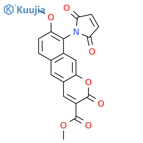 Methyl 9-maleinimido-8-methoxy-6,7-benzocoumarin-3-carboxylate structure