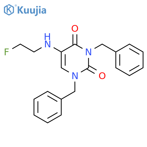 2,4(1H,3H)-Pyrimidinedione,5-[(2-fluoroethyl)amino]-1,3-bis(phenylmethyl)-, hydrobromide (1:1) structure
