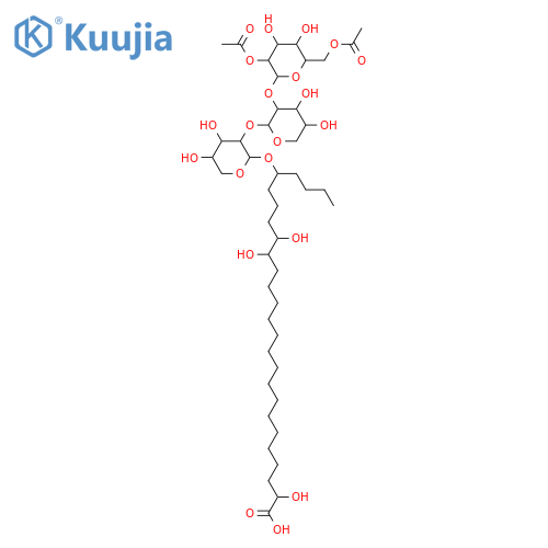 Hexacosanoic acid, 22-[(O-2,6-di-O-acetyl-β-D-glucopyranosyl-(1→2)-O-β-D-xylopyranosyl-(1→2)-β-D-xylopyranosyl)oxy]-2,17,18-trihydroxy-, (2S,17R,18S,22R)- structure