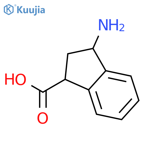 rac-(1R,3S)-3-amino-2,3-dihydro-1H-indene-1-carboxylic acid structure
