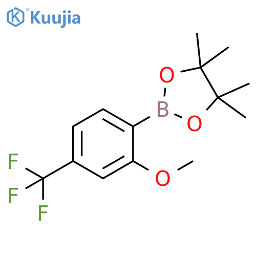 2-2-methoxy-4-(trifluoromethyl)phenyl-4,4,5,5-tetramethyl-1,3,2-dioxaborolane structure