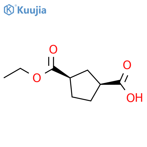 1,3-Cyclopentanedicarboxylic acid, 1-ethyl ester, (1R,3S)- structure