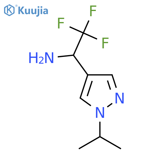 2,2,2-trifluoro-1-1-(propan-2-yl)-1H-pyrazol-4-ylethan-1-amine structure