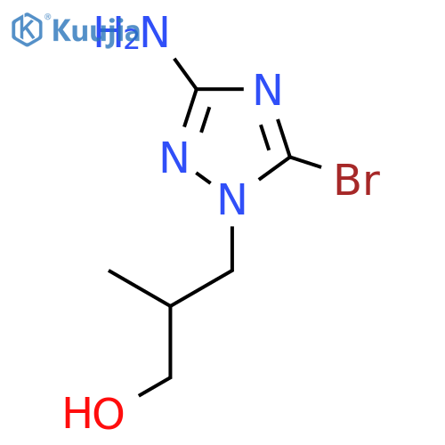 3-(3-Amino-5-bromo-1H-1,2,4-triazol-1-yl)-2-methylpropan-1-ol structure