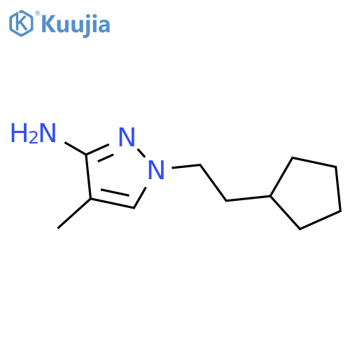 1-(2-Cyclopentylethyl)-4-methyl-1H-pyrazol-3-amine structure