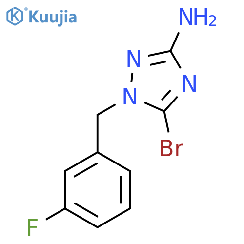 5-bromo-1-(3-fluorophenyl)methyl-1H-1,2,4-triazol-3-amine structure