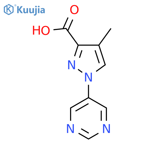 4-Methyl-1-(pyrimidin-5-yl)-1H-pyrazole-3-carboxylic acid structure