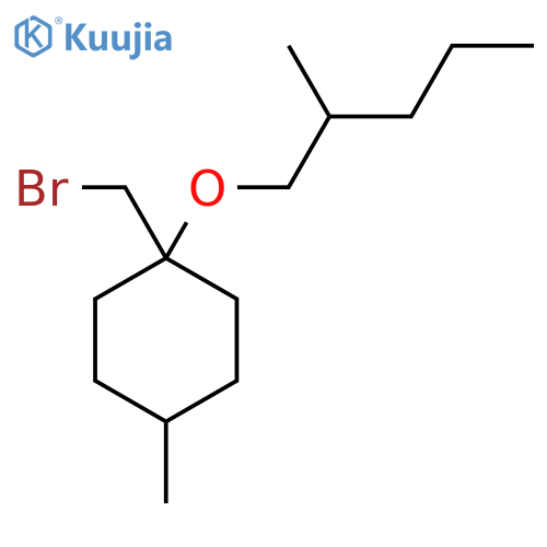 1-(bromomethyl)-4-methyl-1-(2-methylpentyl)oxycyclohexane structure