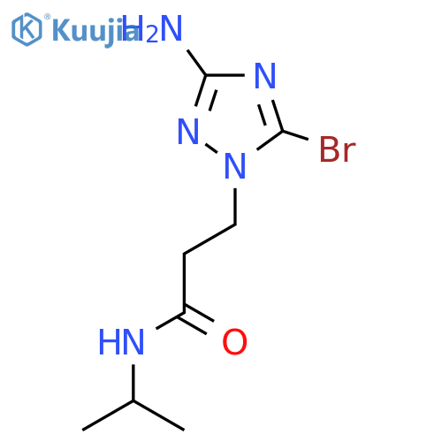 3-(3-amino-5-bromo-1H-1,2,4-triazol-1-yl)-N-(propan-2-yl)propanamide structure