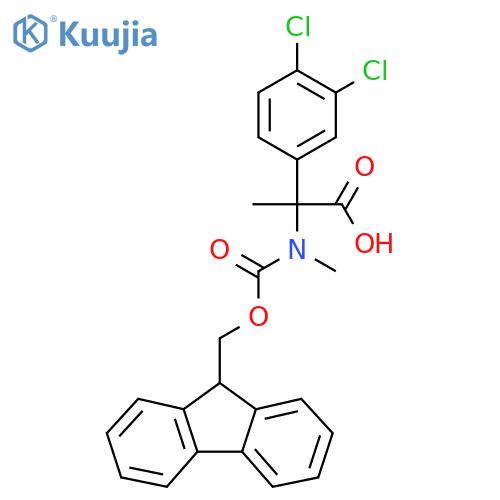 2-(3,4-dichlorophenyl)-2-({[(9H-fluoren-9-yl)methoxy]carbonyl}(methyl)amino)propanoic acid structure