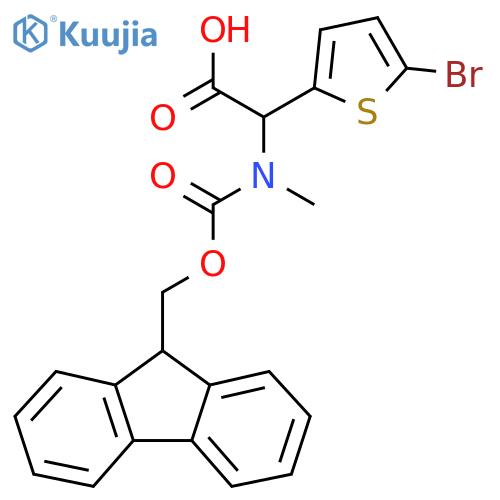 2-(5-bromothiophen-2-yl)-2-({[(9H-fluoren-9-yl)methoxy]carbonyl}(methyl)amino)acetic acid structure