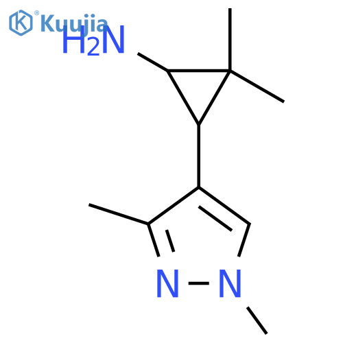 3-(1,3-dimethyl-1H-pyrazol-4-yl)-2,2-dimethylcyclopropan-1-amine structure