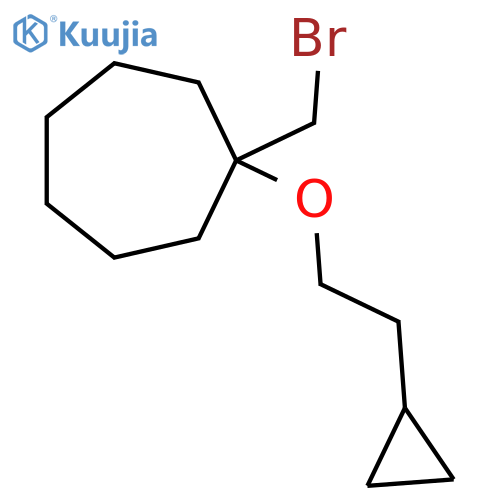 1-(bromomethyl)-1-(2-cyclopropylethoxy)cycloheptane structure