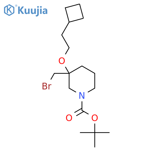 tert-butyl 3-(bromomethyl)-3-(2-cyclobutylethoxy)piperidine-1-carboxylate structure