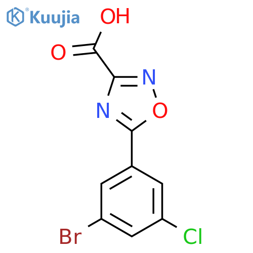 5-(3-bromo-5-chlorophenyl)-1,2,4-oxadiazole-3-carboxylic acid structure