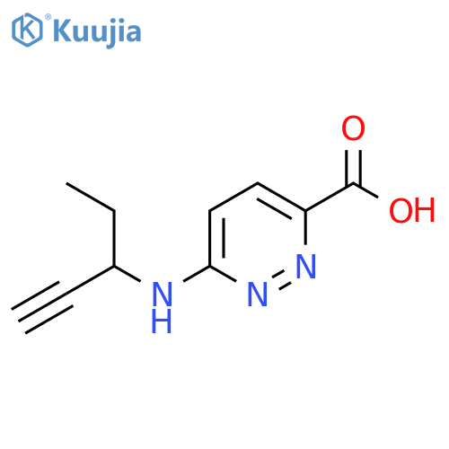 6-(pent-1-yn-3-yl)aminopyridazine-3-carboxylic acid structure