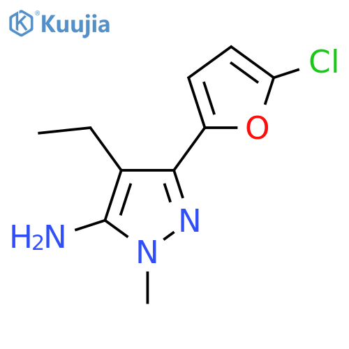 3-(5-chlorofuran-2-yl)-4-ethyl-1-methyl-1H-pyrazol-5-amine structure