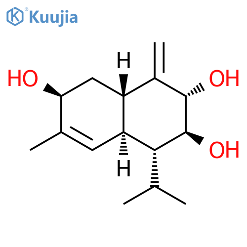 2,3,6-Naphthalenetriol, 1,2,3,4,4a,5,6,8a-octahydro-7-methyl-4-methylene-1-(1-methylethyl)-, (1R,2S,3S,4aS,6S,8aS)- structure