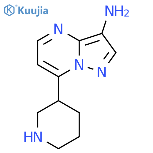7-(piperidin-3-yl)pyrazolo1,5-apyrimidin-3-amine structure