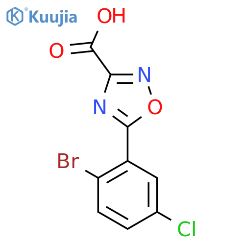 5-(2-bromo-5-chlorophenyl)-1,2,4-oxadiazole-3-carboxylic acid structure