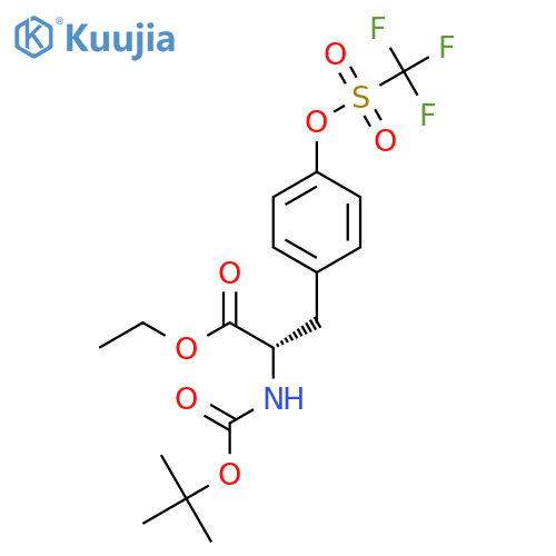 (S)-Ethyl 2-((tert-butoxycarbonyl)amino)-3-(4-(((trifluoromethyl)sulfonyl)oxy)phenyl)propanoate structure