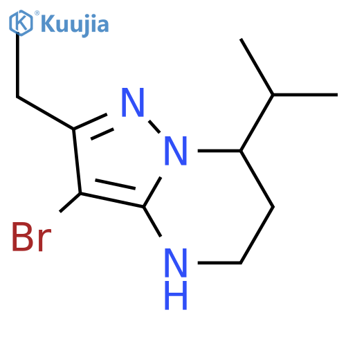 3-bromo-2-ethyl-7-(propan-2-yl)-4H,5H,6H,7H-pyrazolo1,5-apyrimidine structure