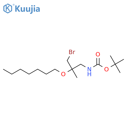 tert-butyl N-3-bromo-2-(heptyloxy)-2-methylpropylcarbamate structure