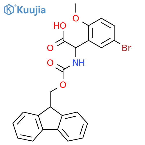 Benzeneacetic acid, 5-bromo-α-[[(9H-fluoren-9-ylmethoxy)carbonyl]amino]-2-methoxy- structure