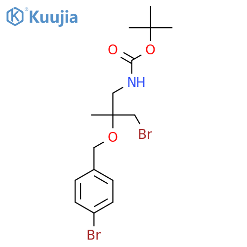 tert-butyl N-{3-bromo-2-(4-bromophenyl)methoxy-2-methylpropyl}carbamate structure